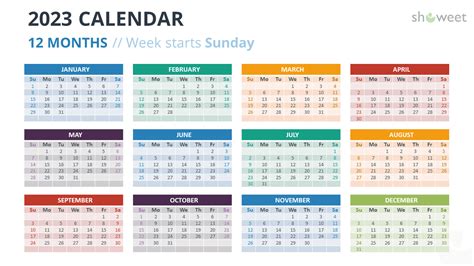 2023 Calendar Template Powerpoint - 2023 Printable Calendar