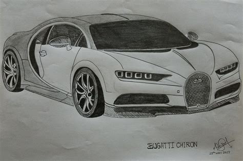 Bugatti Chiron, Sketch by MZA Bugatti Cars, Bugatti Chiron, Sports Car ...