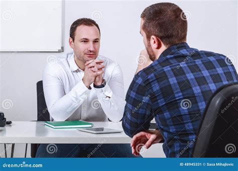 Man in job interview stock image. Image of card, human - 48945331