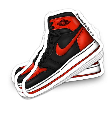 Jordan 1 "Bred" Sneaker Sticker | KicksOnSticks