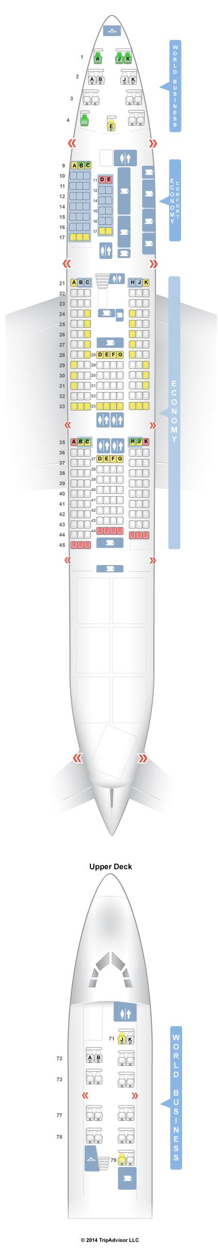 SeatGuru Seat Map KLM Boeing 747-400 (744) Combi New Business