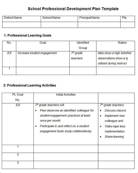 Professional Development Plan Template Word New Professional ...