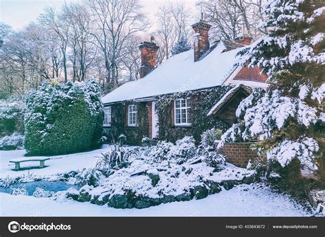 Winter Snow Covered Village Cottage England Stock Photo by ©mubus7 ...