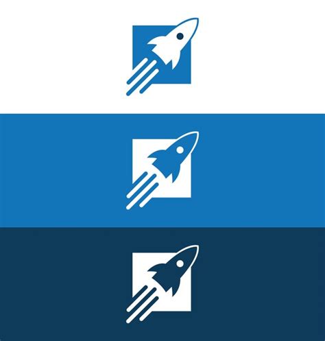 Premium Vector | Blue rocket logo