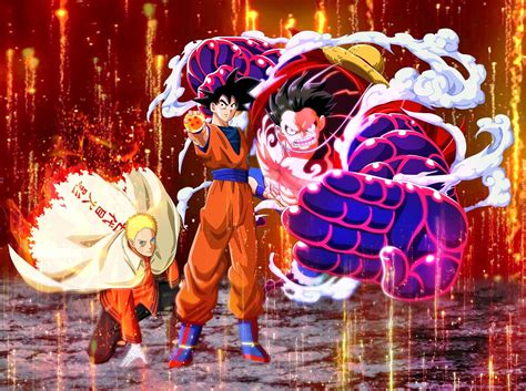 Natsu Goku Naruto Luffy Supreme Naruto And Goku Wallpaper | Images and ...