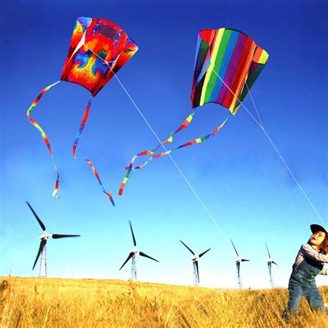 New Power Kite Qutdoor Kids Kites Toys Parafoil Parachute Dual Line ...