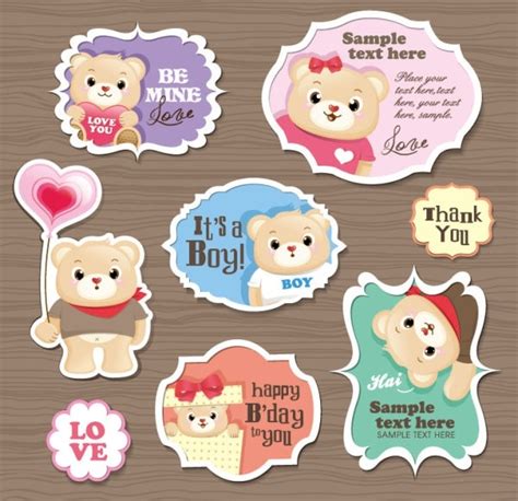 Cute cartoon stickers 03 vector Free vector in Encapsulated PostScript ...