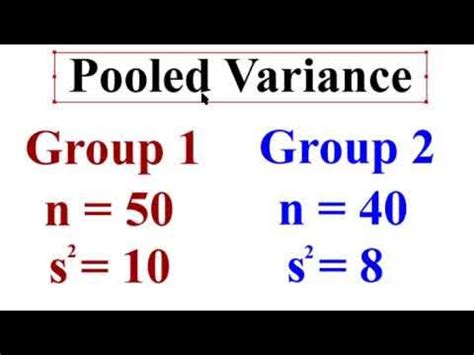 Pooled Variance - YouTube