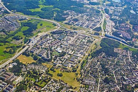 Aerial Shot Over Rinkeby Stockholm Sweden Stock Photo - Image of ...