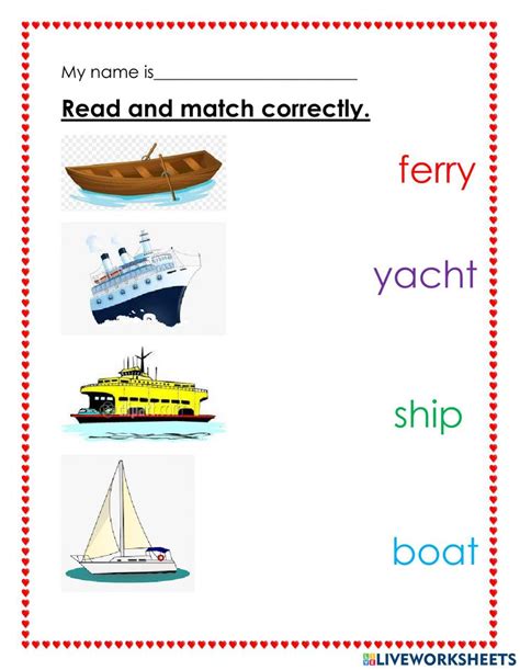 Means of water transport. worksheet | Live Worksheets