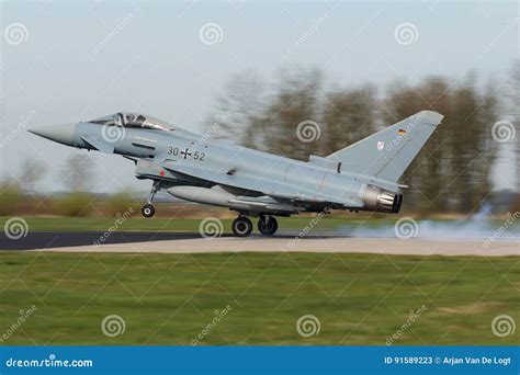 Eurofighter 2000 Typhoon II Touching Down at the Frisian Flag Exercise ...