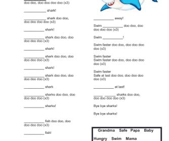 Song Worksheet: Baby Shark (Super Simple Songs)