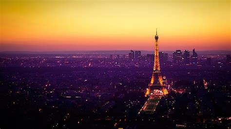 Eiffel Tower Wallpaper 4K, Twilight, Sunset, Paris, France