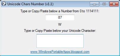 Windows Portable Apps: Unicode Chars Number