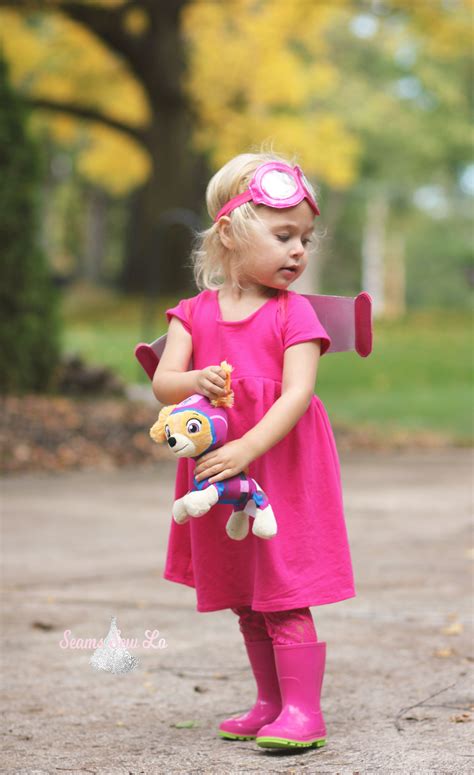 Skye Halloween Costume, Paw Patrol, Googles and Wings - Seams Sew Lo