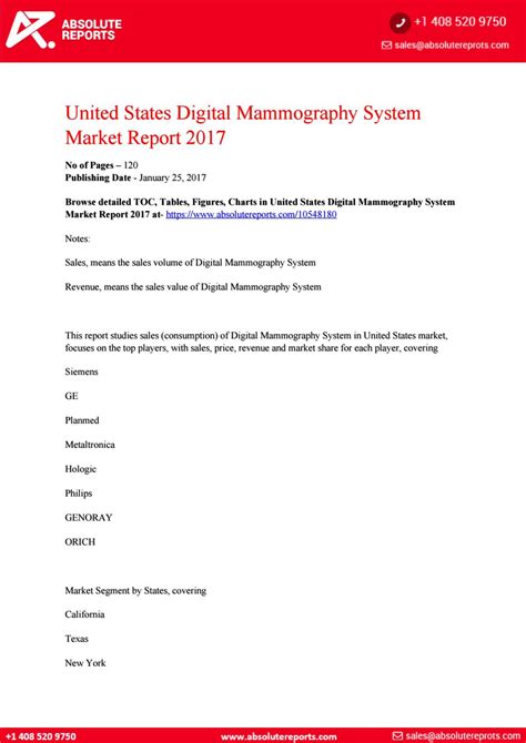 united states digital mammography system market report 2017 by Neelam P ...