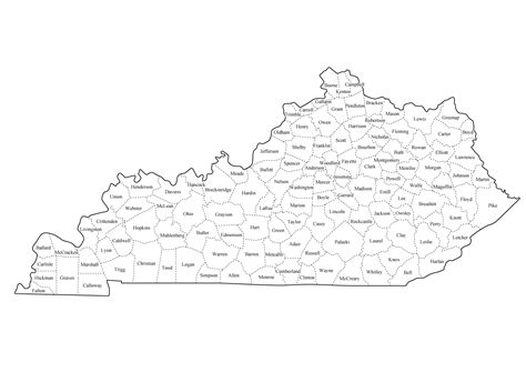 Printable Map Of Kentucky Counties