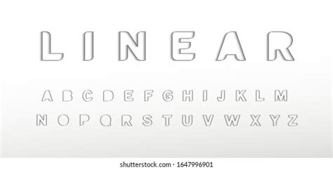 Linear Border Alphabet Thin Border Line Stock Vector (Royalty Free ...