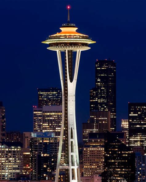 Seattle Skyline Image, Space Needle at Night Photo - Etsy