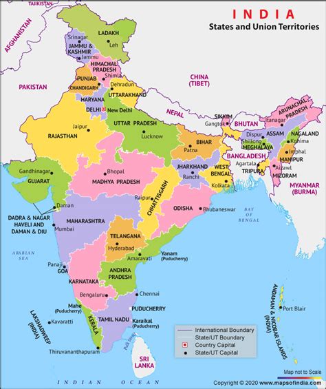 Political Map Of India With States And Capitals Marked - Uf Calendar ...