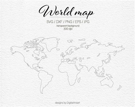 World Map Svg File Earth Svg Outline World Map World SVG Vector Earth ...