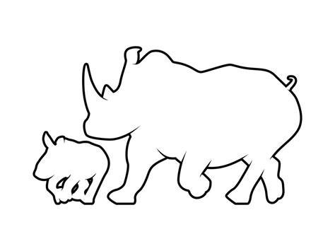 Rhino Outline Vector Animal Silhouette 21069546 Vector Art at Vecteezy