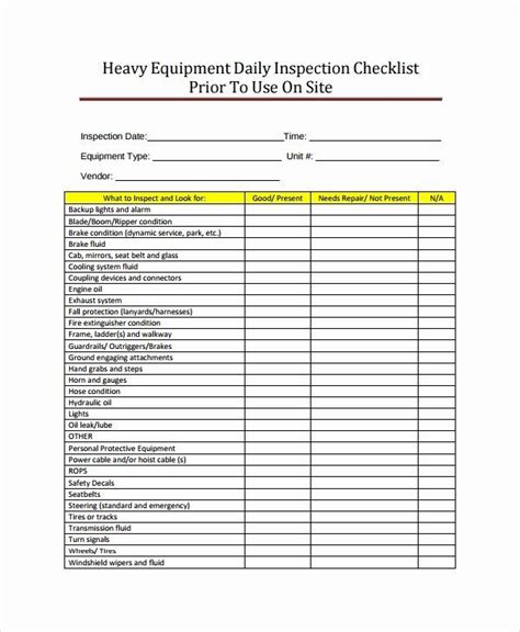 Inspection Checklist Format – Beinyu.com