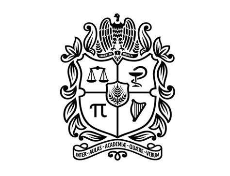 the coat of arms is shown in black and white