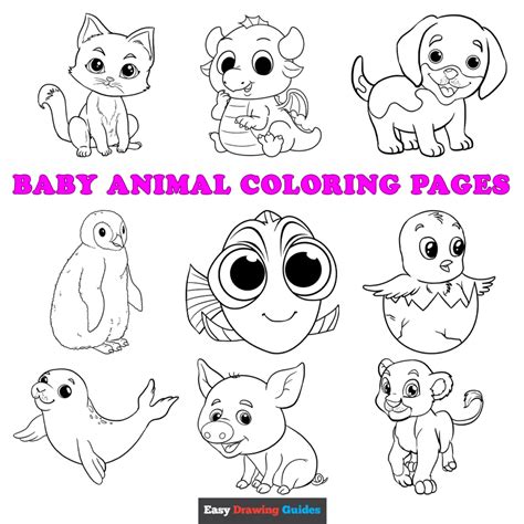 Baby Animals Cartoon Coloring Pages