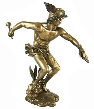 Amazon.com : Greek God Hermes Bronzed Finish Statue Mercury Luck ...