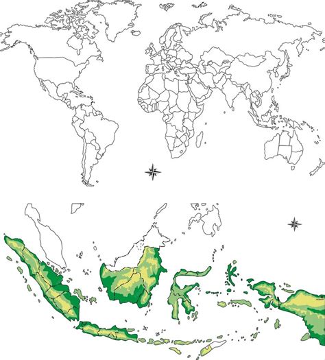 Premium Vector | Map of the world showing the countries in green.