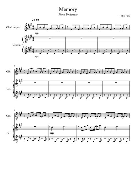 Memory - Undertale Sheet music for Percussion | Download free in PDF or ...