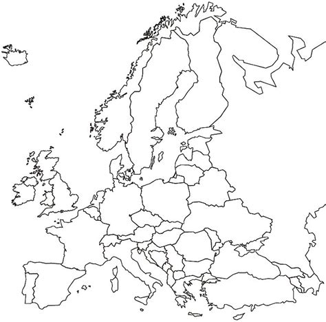 Outline Map of Europe - Worldatlas.com