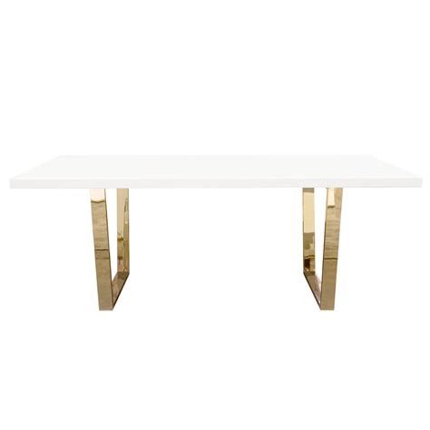 White and Gold Dining Table - Perch Decor