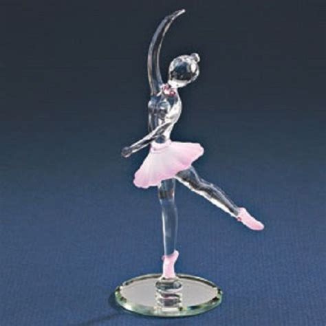 Glass Baron ~ Pink Ballerina Figurine Swarovski Crystals ~4 1/4" Tall ...