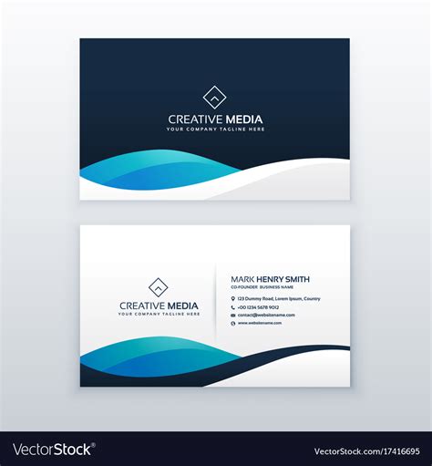 Modern blue creative business card design Vector Image