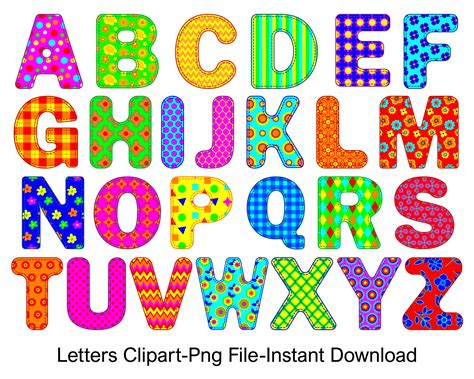 Alphabet Clipart Colorful Alphabet Letters Clip Art Colorful - Etsy Ireland