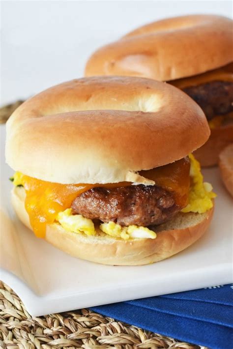 Sausage, Egg, & Cheese Breakfast Sandwiches | Egg sandwich recipe ...