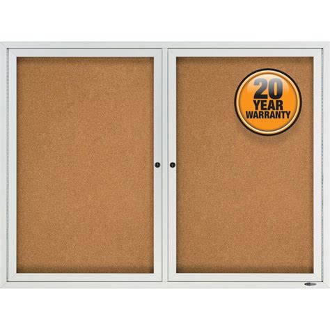 Quartet Enclosed Cork Bulletin Board for Outdoor Use - 36" Height x 48 ...