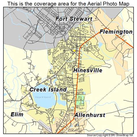 Aerial Photography Map of Hinesville, GA Georgia