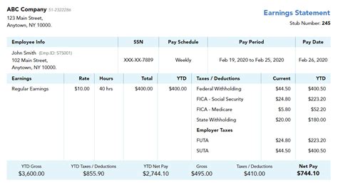 Free Paystub Template For Google Docs