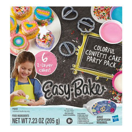 Easy-Bake Colorful Confetti Cake Mix Party Pack, Ultimate Oven Toy ...