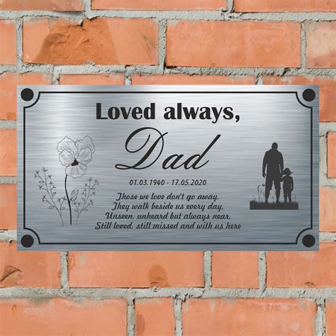 Memorial Plaque Dad Design Aluminium Sign Personalised - Etsy