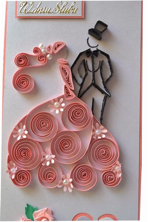 Quilled wedding card - by: nietylkokartk.blogspot.com | Quilling-Card ...