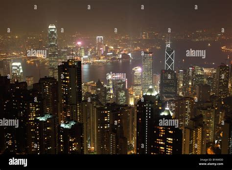 Hong Kong at night. View from the Victoria Peak Stock Photo - Alamy