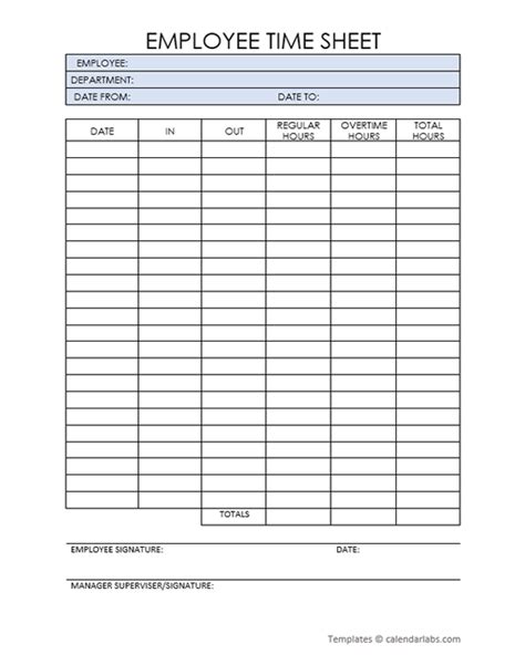 Free Employee Timesheet Printable Free Printable Templates | Porn Sex ...