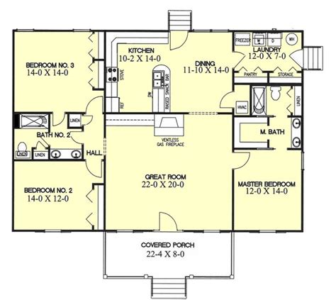 Plan #44-104 - Houseplans.com | Ranch style house plans, Ranch house ...