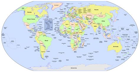 A Map Of The World With Country Names Labeled – Topographic Map of Usa ...