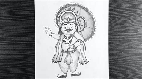 Maveli Drawing For Onam Festival // How To Draw Maveli Drawing ...