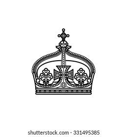 Vector Silhouette Royal Crown Icon Crown Stock Vector (Royalty Free ...